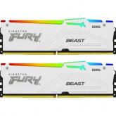 Kit Memorie Kingston Fury Beast White RGB Intel XMP 3.0/AMD EXPO, 64GB, DDR5-6000MHz, CL30, Dual Channel