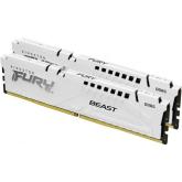 Kit Memorie Kingston Fury Beast White Intel XMP 3.0/AMD EXPO, 32GB, DDR5-6000MHz, CL30, Dual Channel