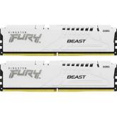 Kit Memorie Kingston Fury Beast White Intel XMP 3.0/AMD EXPO, 64GB, DDR5-6000MHz, CL30, Dual Channel