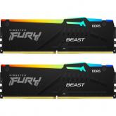 Kit Memorie Kingston FURY Beast RGB, 16GB, DDR5-6000MHz, CL40, Dual Channel