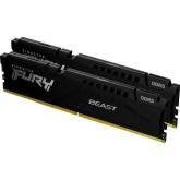 Kit Memorie Kingston Fury Beast Black Intel XMP 3.0, 64GB, DDR5-6400MHz, CL32, Dual Channel