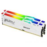 Kit Memorie Kingston Fury Beast White RGB Intel XMP 3.0/AMD EXPO, 64GB, DDR5-6400MHz, CL32, Dual Channel