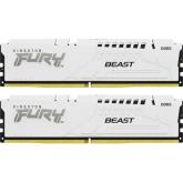 Kit Memorie Kingston Fury Beast White Intel XMP 3.0/AMD EXPO, 64GB, DDR5-6400Mhz, CL32, Dual Channel