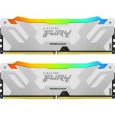 Kit Memorie Kingston FURY Renegade RGB White Intel XMP 3.0, 64GB, DDR5-6400MHz, CL32, Dual Channel