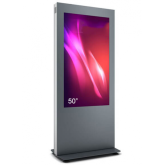 Totem Display Public Kiosk B01V50N-SAB, 50nch, Black-Silver