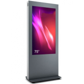 Totem Display Public Kiosk B01V75N-SAB, 75inch, Black-Silver