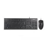 Kit A4Tech KR-85550 - Tastatura KR-85, USB, Black + Mouse Optic OP-550NU, USB, Black