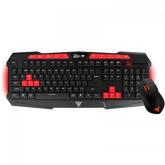 Kit Gamdias ARES V2 ESSENTIAL Combo - Tastatura Ares II Essential GKB100, Red LED, USB, Black + Mouse optic Demeter II GMS5001, USB, Black