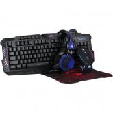 Kit Marvo CM400 - Tastatura K636, RGB LED, USB, Black + Mouse Optic M309, USB, Black + Casti Stereo H8314, jack, Blue + Mouse Pad G1, Black-Red