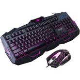 Kit Marvo KM400 - Tastatura K400, RGB LED, USB, Black + Mouse Optic M420, USB, Black