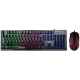 Kit Marvo KM408 - Tastatura K408, RGB LED, USB, Black +  Mouse Optic M408, USB, Black