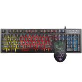 Kit Marvo KM409 Tastatura K409, RGB LED, USB, Black + Mouse optic M409, RGB LED, USB, Black