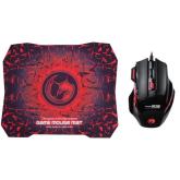 Kit Marvo MARVO_M315G1 - Mouse Optic Scorpion Buthus M315, RGB LED, Black-Red + Mouse Pad Marvo G1, Black-Red