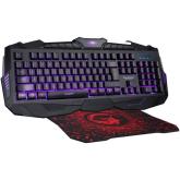 Kit Marvo - Tastatura K400 RGB LED, USB, Black + Mouse Pad G1, Black-Red