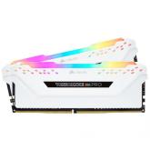 Kit Memorie Corsair Vengeance RGB PRO White 16GB, DDR4-3000MHz, CL15, Dual Channel