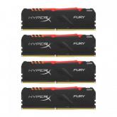 Kit Memorie HyperX Fury RGB 32GB, DDR4-3466MHz, CL16, Quad Channel 