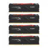 Kit Memorie HyperX Fury RGB 32GB, DDR4-3466MHz, CL16, Quad Channel 