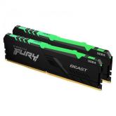 Kit memorie Kingston FURY Beast RGB 32GB, DDR4-3000MHz, CL15, Dual Channel