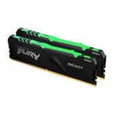 Kit memorie Kingston FURY Beast RGB, 64GB, DDR4-2666, CL16