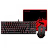 Kit Redragon - Tastatura Kumara, Red LED, USB, Black + Mouse Optic Centrophorus, USB, Black-Red + Mouse Pad Archelon M, Black-Red