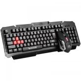 Kit Wireless Marvo - Tastatura KW509, USB, Black-Red + Mouse Optic MW509, USB, Black-Silver