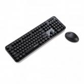 Kit Wireless Serioux Retro Dark 9900BK - Tastatura, USB, Black + Mouse Optic, USB, Black