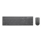 Kit Wireless Tastatura Lenovo + Mouse Professional Ultraslim, USB, Black