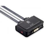 Switch KVM Level One KVM-0260, 2x USB, DVI-I, 2x 3.5mm jack, Black