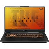 Laptop ASUS TUF F17 FX706LI-HX200, Intel Core i5-10300H, 17.3inch, RAM 8GB, SSD 512GB, nVidia GeForce GTX 1650 Ti 4GB, No OS, Bonfire Black