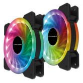 Ventilator LC Power AiRazor LC-CF-PRO-RGB-COMBO RGB, 120mm, Black, 2 bucati