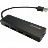 Hub USB LC-Power LC-HUB-U3-4-V2, 4x USB 3.0, Black