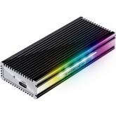 Rack SSD LC Power LC-M2-C-MULTI-RGB, USB-C, M.2 NVMe, Black