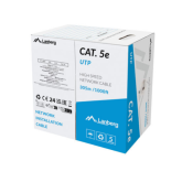 Cablu de retea Lanberg LCU5-15CC-0305-S, 305 m, U/UTP, Cat. 5e, Gray