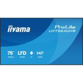 Business Display Iiyama Seria LH64 LH7564UHS-B1AG, 75 inch, 3840x2160 pixeli, Black