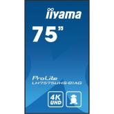 Business Display Iiyama Seria ProLite LH7575UHS-B1AG, 75inch, 3840x2160pixeli, Black