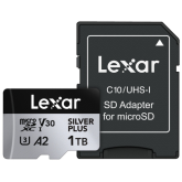Memory Card microSDXC Lexar Professional Silver Plus  1TB, UHS-I U3, V30, A2 + Adaptor SD