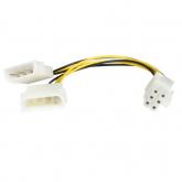 Cablu Startech LP4PCIEXADAP, 2x 4pin - 6pin, 0.15m
