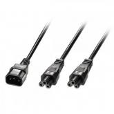 Cablu alimentare Lindy LY-30370, IEC C14 - 2x IEC C5, 2.5m, Black