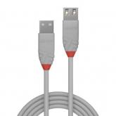 Cablu Lindy LY-36714, USB 2.0 female - USB 2.0 male, 3m, Gray