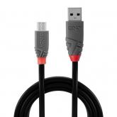Cablu Lindy LY-36733, USB 2.0 - MicroUSB, 2m, Black