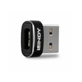 Adaptor Lindy LY-41884, USB-C - USB-A, Black