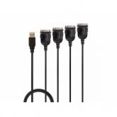 Cablu Lindy LY-42675, USB-A - 4x Serial 4-pin, 0.94m, Black