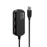 Hub USB Lindy LY-42783, 4x USB 2.0, Black