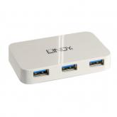 Hub USB Lindy LY-43143, 4x USB 3.0, White