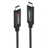 Cablu de date Lindy 43308, USB-C male - USB-C male, 5m, Black
