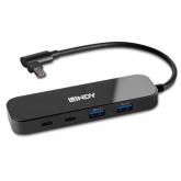 Hub USB Lindy 43334, 2x USB-A, 3x USB-C, Black