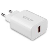 Incarcator retea Lindy 73412, USB -A, 18W, White