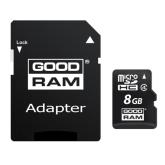 Memory Card MicroSDHC Goodram M40A 8GB, Class 4, UHS-I + Adapter