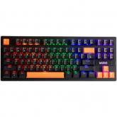 Tastatura Marvo KG901c, Rainbow LED, USB, Black-Orange