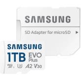 Memory Card microSDXC Samsung EVO Plus 1TB, Class 10, UHS-I U3, V30, A2 + Adaptor SD